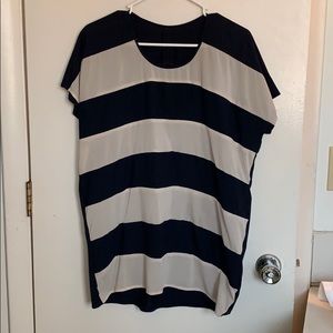 Navy and Cream Striped Top